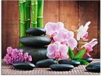 Artland Glasbild Spa Konzept Zen Steinen Orchideen, Zen (1 St), in verschiedenen