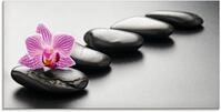 Artland Glasbild Spa-Konzept mit Zen Steinen und Orchidee, Zen (1 St), in