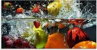 Artland Glasbild Spritzendes Obst auf dem Wasser, Lebensmittel (1 St), in