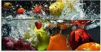 Artland Glasbild Spritzendes Obst auf dem Wasser, Lebensmittel (1 St), in