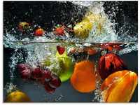Artland Glasbild Spritzendes Obst auf dem Wasser, Lebensmittel (1 St), in