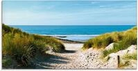 Artland Glasbild Strand mit Sandd&uuml;nen und Weg zur See, Strand (1 St), in