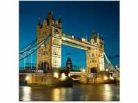 Artland Glasbild Tower Bridge Abenddämmerung London, Brücken (1 St), in