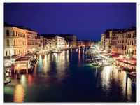 Artland Glasbild Venedig bei Nacht, Italien (1 St), in verschiedenen Größen