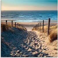 Artland Glasbild Weg zum Nordseestrand Sonnenuntergang, Strand (1 St), in