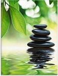 Artland Glasbild Zen Steinpyramide auf Wasseroberfl&auml;che, Zen (1 St), in