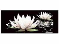 Artland Glasbild Zwei Lotusblumen auf dem Wasser, Blumen (1 St), in...
