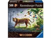 Ravensburger Puzzle Wooden, Tiger im Dschungel, 500 Puzzleteile, Made in Europe,