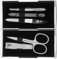 ERBE Manik&uuml;re-Etui Erbe Magisches Manik&uuml;re-Etui 5-teilig Schwarz Silbermatt,...