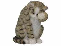 Figurendiscounter Dekofigur Katze grau 25 x 17,5 x 26,5 cm (0660353509)