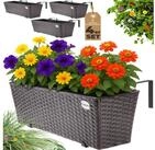Casaria Blumenkasten, 4er Set 11 Liter Montagehalterung Indoor Outdoor