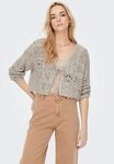 ONLY Strickjacke ONLBEACH LIFE 7/8 O-N CARDIGAN KNT NOOS mit H&auml;kel-Details