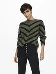 Strickpullover ONLY "ONLELIZA L/S PULLOVER KNT NOOS", Damen, Gr. M, schwarz (lizard