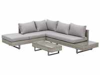 Outsunny Gartenmöbelset 4 Sitzplätze Stahl/PE/Polyester/Baumwolle grau