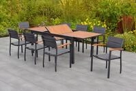 MERXX Garten-Essgruppe Paxos, (9-tlg) grau