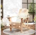 Outsunny Gartenstuhl Adirondack mit Becherhalter Gartenliege Massivholz natur