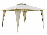 Outsunny Pavillon Partyzelt mit Doppeldach, mit 4 Seitenteilen, (Partyzelt,