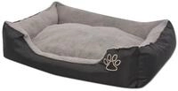 vidaXL Tierbett, Hundebett mit gepolstertem Kissen Gr&ouml;&szlig;e M Schwarz