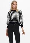 Rundhalspullover ONLY "ONLPIUMO L/S PULLOVER KNT", Damen, Gr. L, schwarz (schwarz