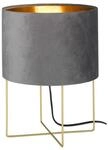 FISCHER & HONSEL Nachttischlampe Samt Lampenschirm innen Gold, H&ouml;he 32cm, ohne
