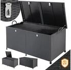Casaria Auflagenbox (1 St), XXL Polyrattan Wetterfest 625L UV-best&auml;ndig Rollen
