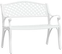 vidaXL Gartenbank Gartenbank 102 cm Aluminiumguss Wei&szlig; (1-St)