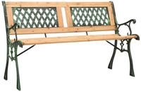 vidaXL Gartenbank Gartenbank 122 cm Gusseisen und Massivholz Tanne (1-St)