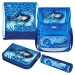 Herlitz Schulranzen Herlitz Schulranzen Set Loop Plus Blue Shark 10-teilig