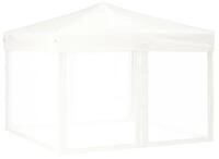 vidaXL Partyzelt, Pavillon Faltbar mit Seitenw&auml;nden Wei&szlig; 3x3 m