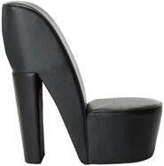 vidaXL Sessel, Stuhl in St&ouml;ckelschuh-Form Schwarz Kunstleder