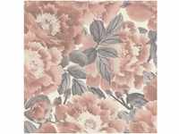 Rasch Vliestapete Rasch Kimono, Floral, grau rosa