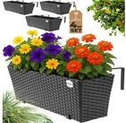 Casaria Blumenkasten, 4er Set 11 Liter Montagehalterung Indoor Outdoor