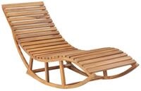vidaXL Gartenliege, Schaukelliege mit Auflage Massivholz Teak
