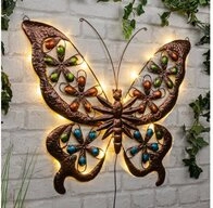Haushalt International Wanddekoobjekt LED Solarbeleuchtung SCHMETTERLING