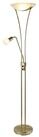 Lindby Stehlampe Felicia, Metall, Gold / Messing IP20, 2 x 15 W LED E27 + 1 x 10 W