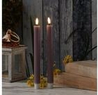 Deluxe Homeart LED-Kerze LED Stabkerzen Mia Tafelkerzen Echtwachs flackernd H: 24cm