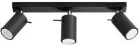 SOLLUX lighting Deckenleuchte Deckenleuchte Ring 3 Schwarz, Nicht enthalten