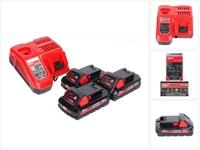 Milwaukee M18 NRG-303 Akku Starter Set High Output 3x 18 V 3,0 Ah / 3000 mAh Li
