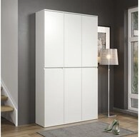 trendteam Garderobenschrank Nevada Wei&szlig; Melamin Hochschrank Standschrank