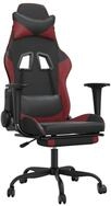 vidaXL Gaming-Stuhl, Gamer Stuhl mit Massage & Fu&szlig;st&uuml;tze Schwarz Weinrot...