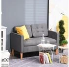 HOMCOM 2-Sitzer abnehmbarer Doppelsofa mit Kissen, Zweisitzer Sessel 1 Teile,