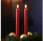 Deluxe Homeart LED-Kerze LED Stabkerzen Mia Tafelkerzen Echtwachs flackernd H: 24cm