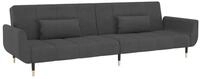 vidaXL 2-Sitzer, Schlafsofa 2-Sitzer mit 2 Kissen Dunkelgrau Samt