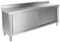 Royal Catering Arbeitstisch 200 x 60 cm Arbeitsschrank Edelstahl Aufkantung