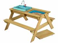 TP Toys Holz Kindersitzgruppe Spieltisch inkl. Waschbecken & Sandkasten natur