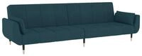 vidaXL Sofa, Schlafsofa 2-Sitzer mit 2 Kissen Blau Samt