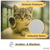 Piupet Tiersicherheitsnetz Katzennetz I transparent I inkl. Montagematerial I...