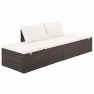 vidaXL Bett Gartenbett Braun 195&times;60 cm Poly Rattan