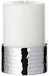 EDZARD Kerzenhalter Agadir, Edelstahl, hochglanzpoliert, geh&auml;mmert, H 5 cm