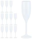 relaxdays Sektglas Sektgl&auml;ser Kunststoff 12er Set, 12-tlg., Kunststoff, wei&szlig;